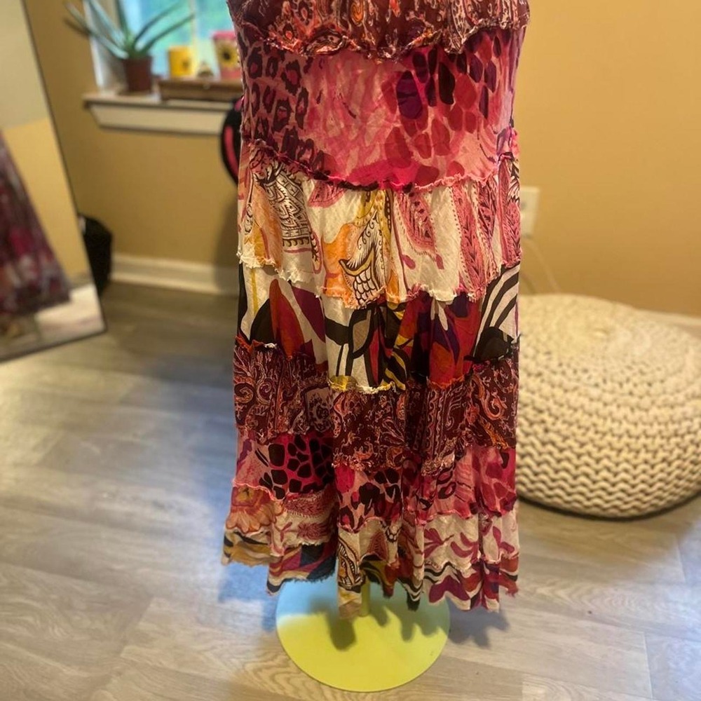 Cato multi-colored maxi patchwork skirt  Artsy bohemian
